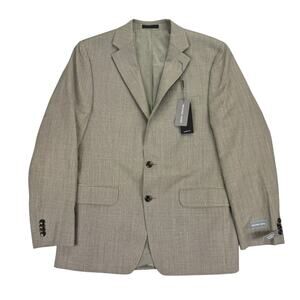 Michael Kors Mens Classic Fit Stretch Wool Blend Suit Jacket Tan 40R